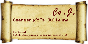 Cseresnyés Julianna névjegykártya