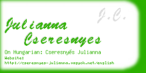julianna cseresnyes business card